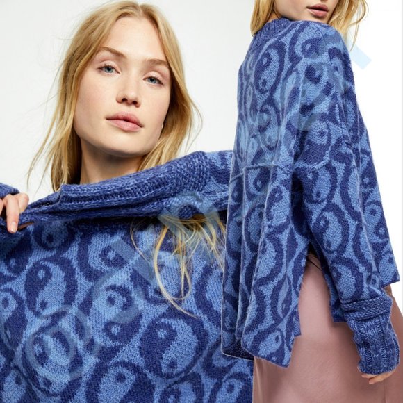 Free People Yin Yang Oversized Sweater Sz S - Picture 2 of 11